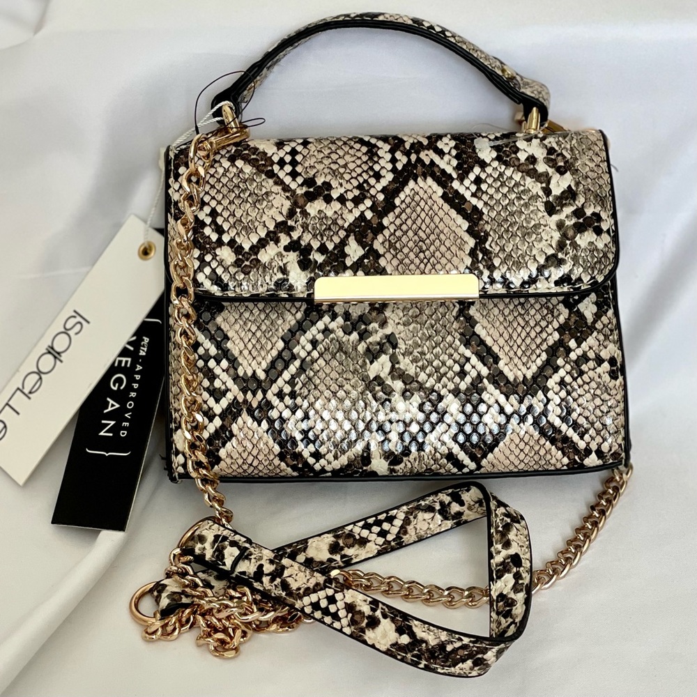 Isabelle Vegan Mini Snakeskin Satchel/Crossbody Bag - Picture 8 of 10
